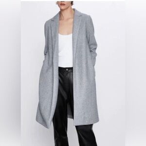 Zara Heather Gray Wool Blend Coat